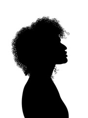 Curly Hair Black Woman Silhouette