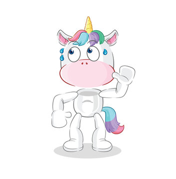 unicorn eavesdropping vector. cartoon character