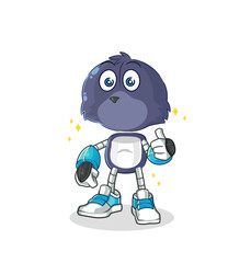 seal robot character. cartoon mascot vector