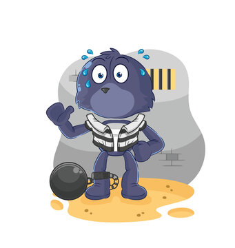 recommend clip art: seal criminal in jail. cartoon character
