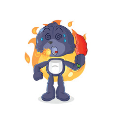 seal eat hot chilie mascot. cartoon vector