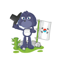 seal korean character. cartoon mascot vector