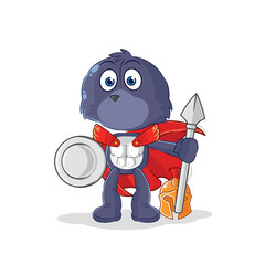 seal spartan character. cartoon mascot vector