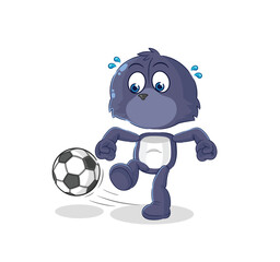 seal kicking the ball cartoon. cartoon mascot vector