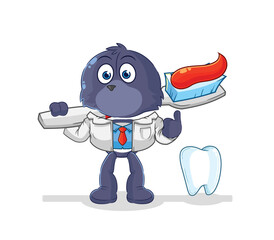 seal dentist illustration. character vector