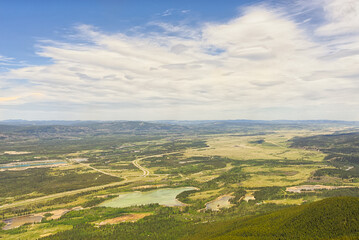 Fototapeta na wymiar Landscape of the Alberta Prairie's from the top of Yates Mountain.
