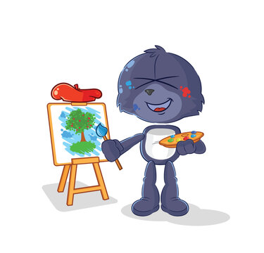seal artist mascot. cartoon vector