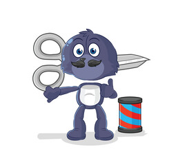 seal barber cartoon. cartoon mascot vector