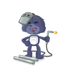 seal welder mascot. cartoon vector