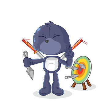 recommend clip art: seal ninja cartoon. character vector