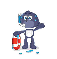 seal swimmer with buoy mascot. cartoon vector