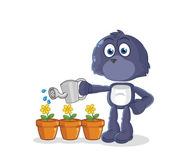 Fototapeta premium seal watering the flowers mascot. cartoon vector