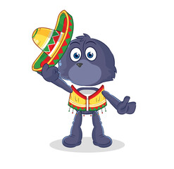 Obraz na płótnie Canvas seal Mexican culture and flag. cartoon mascot vector