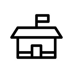 school building icon or logo isolated sign symbol vector illustration - high quality black style vector icons
