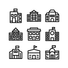 school building icon or logo isolated sign symbol vector illustration - high quality black style vector icons

