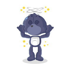seal dizzy head mascot. cartoon vector