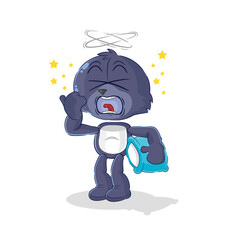 seal yawn character. cartoon mascot vector