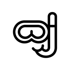 snorkeling mask icon or logo isolated sign symbol vector illustration - high quality black style vector icons
