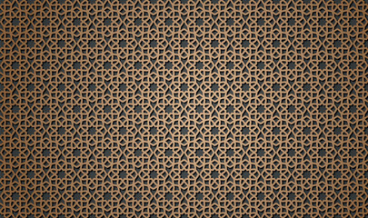 Seamless 3d Ramadan Islamic pattern in Arabian style Vector illustration	