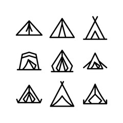 tent icon or logo isolated sign symbol vector illustration - high quality black style vector icons

