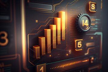 Dynamic and Futuristic Business and Stock Analysis with Hyper-Realistic 3D Charts, Trading and Cryptocurrencies - Generate IA