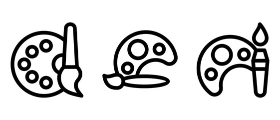 paint palette icon or logo isolated sign symbol vector illustration - high quality black style vector icons
