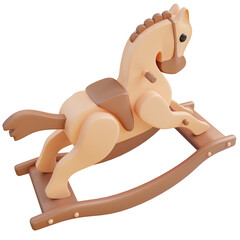 3D Illustration Rocking Horse
