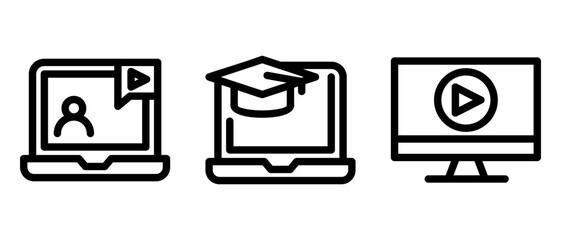 streaming education icon or logo isolated sign symbol vector illustration - high quality black style vector icons
