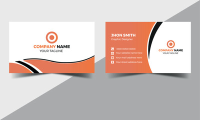 Creative and Clean Business Card design Modern and simple business card design Business card design set template for company corporate style orange color Vector illustration
