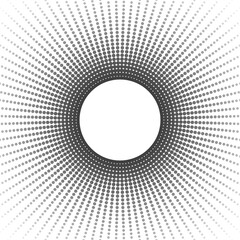 The pattern of geometric circle shapes. Black abstract vector circle frame halftone dots. Vector illustration.