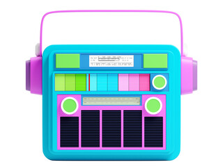 retro radio plastic 3d cartoon front