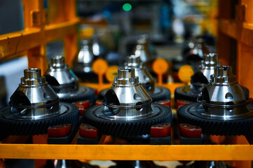 Bevel differential gearboxes for automobiles in plant shop