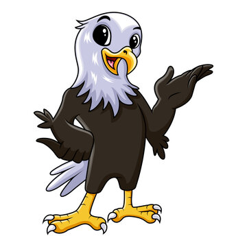 Cute eagle a waving hand