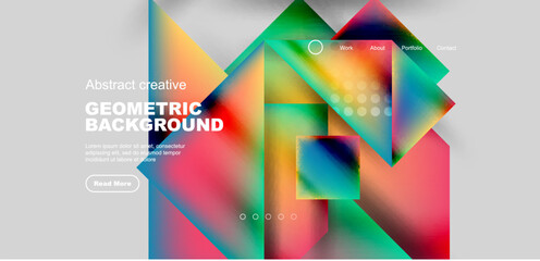 Fototapeta premium Geometric elements - squares and triangles composition background.