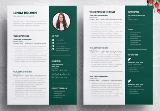 Computer System Company Resume Design Template