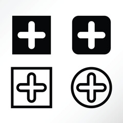Minimalist vector of plus button.