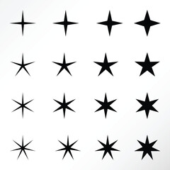 Minimalist vector of star shapes