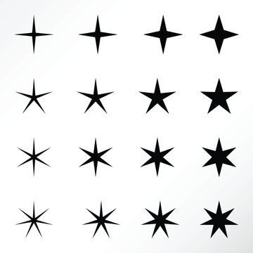 Minimalist vector of star shapes