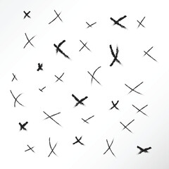 Minimalist vector of cross doodles.