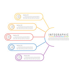 Presentation business infographic template. 5 options modern timeline diagram with icons. Vector infographic