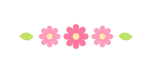 Cute floral divider border line illustration