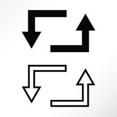 Minimalist vector of repeat arrow sign.