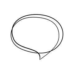 Speech bubble continuous one line drawing vector illustration