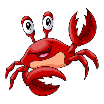 Cute funny crab cartoon smile