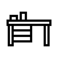 office desk icon or logo isolated sign symbol vector illustration - high quality black style vector icons
