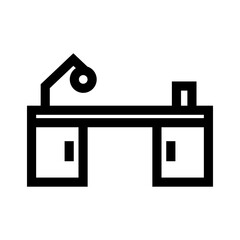 office desk icon or logo isolated sign symbol vector illustration - high quality black style vector icons
