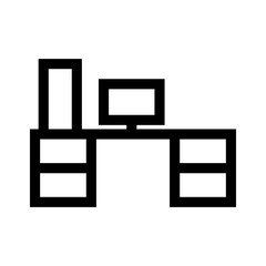office desk icon or logo isolated sign symbol vector illustration - high quality black style vector icons
