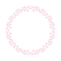 素材_フレーム_桜をモチーフにした春の飾り枠。シンプルで高級感のある囲みのデザイン。テキスト無し