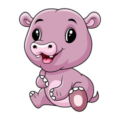 Cute funny hippo a sitting - 575517470