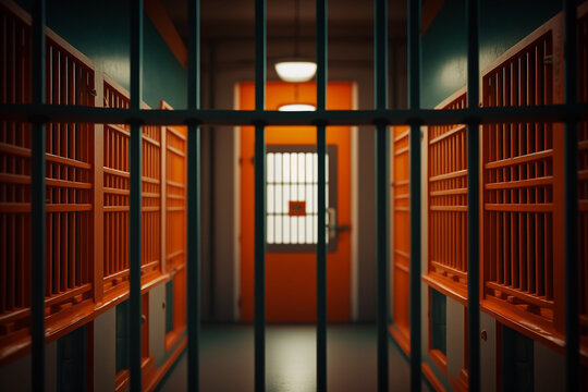 bars in prison, imprisonment concept illustration Generative AI